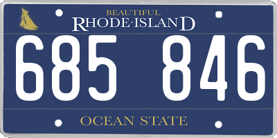 RI license plate 685846
