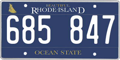 RI license plate 685847
