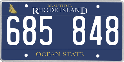 RI license plate 685848