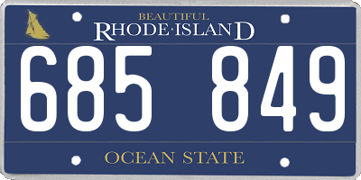 RI license plate 685849