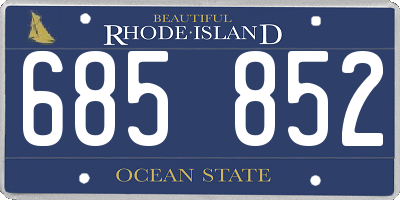 RI license plate 685852