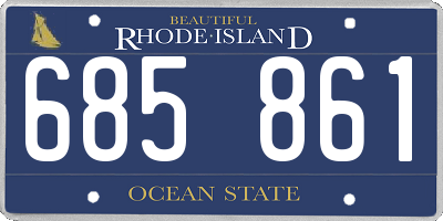 RI license plate 685861