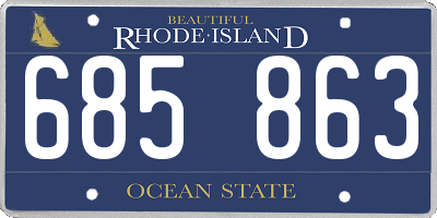 RI license plate 685863