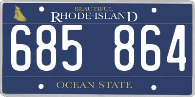 RI license plate 685864