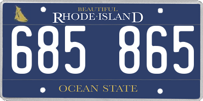 RI license plate 685865
