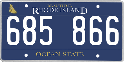RI license plate 685866