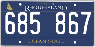 RI license plate 685867