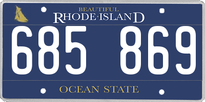RI license plate 685869