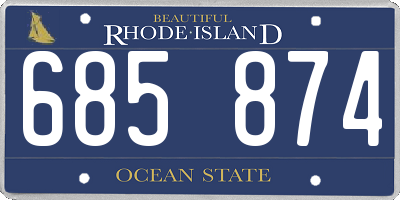 RI license plate 685874
