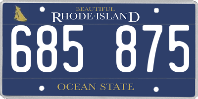 RI license plate 685875