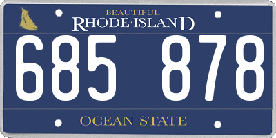 RI license plate 685878