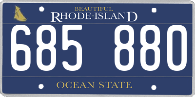 RI license plate 685880