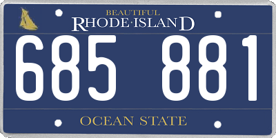 RI license plate 685881