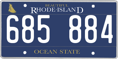 RI license plate 685884