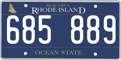 RI license plate 685889