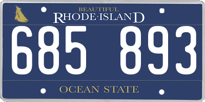 RI license plate 685893