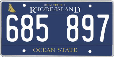 RI license plate 685897