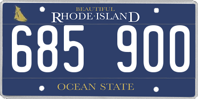 RI license plate 685900