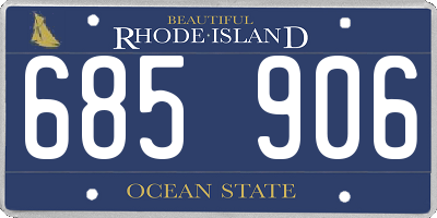 RI license plate 685906