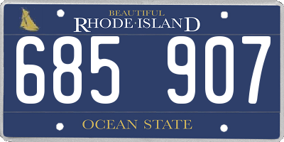 RI license plate 685907