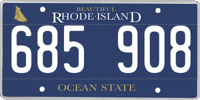 RI license plate 685908