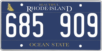 RI license plate 685909