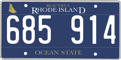 RI license plate 685914