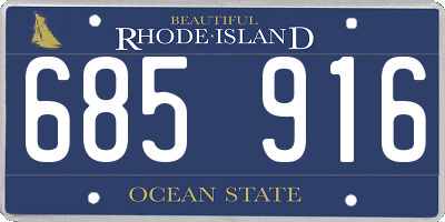 RI license plate 685916