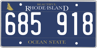 RI license plate 685918
