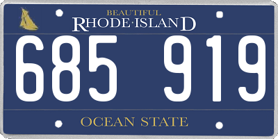 RI license plate 685919