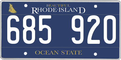 RI license plate 685920