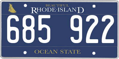 RI license plate 685922