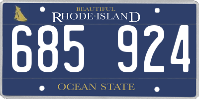 RI license plate 685924