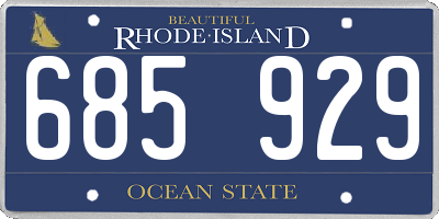 RI license plate 685929