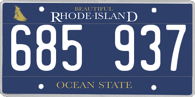 RI license plate 685937