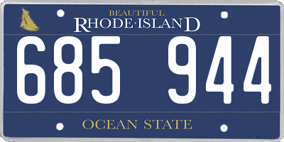 RI license plate 685944
