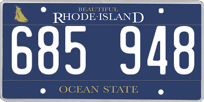 RI license plate 685948