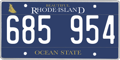 RI license plate 685954