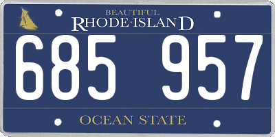 RI license plate 685957