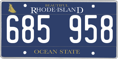 RI license plate 685958
