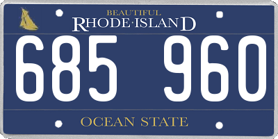 RI license plate 685960