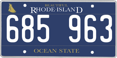 RI license plate 685963