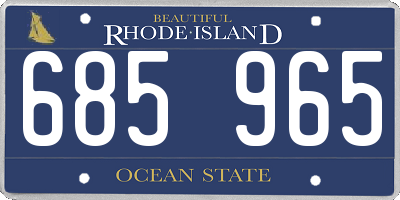 RI license plate 685965