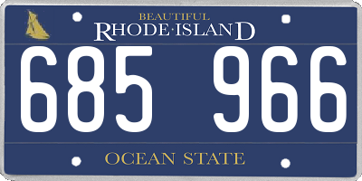 RI license plate 685966