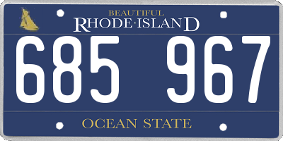 RI license plate 685967