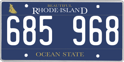 RI license plate 685968