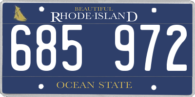 RI license plate 685972