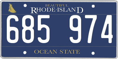 RI license plate 685974