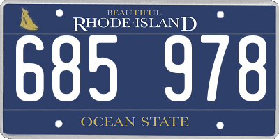 RI license plate 685978