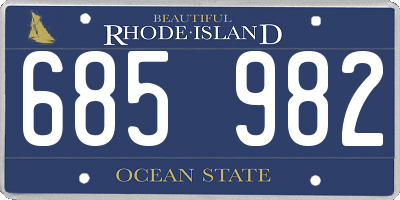 RI license plate 685982